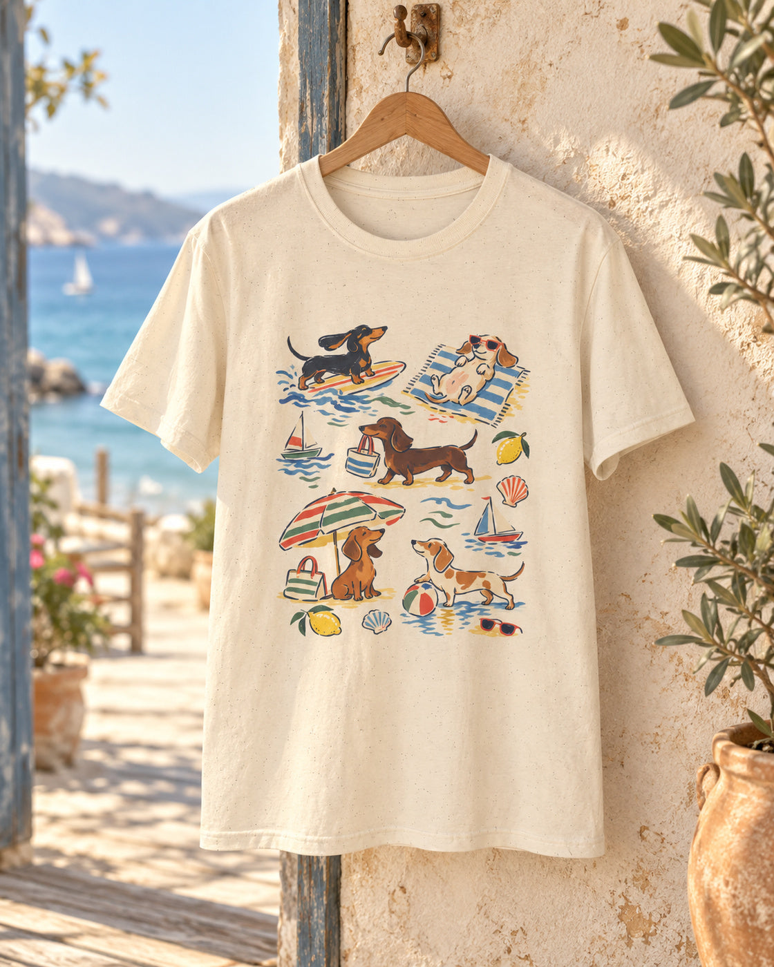 Dackelgeschichten vom Meer T-Shirt – Küstenabenteuer