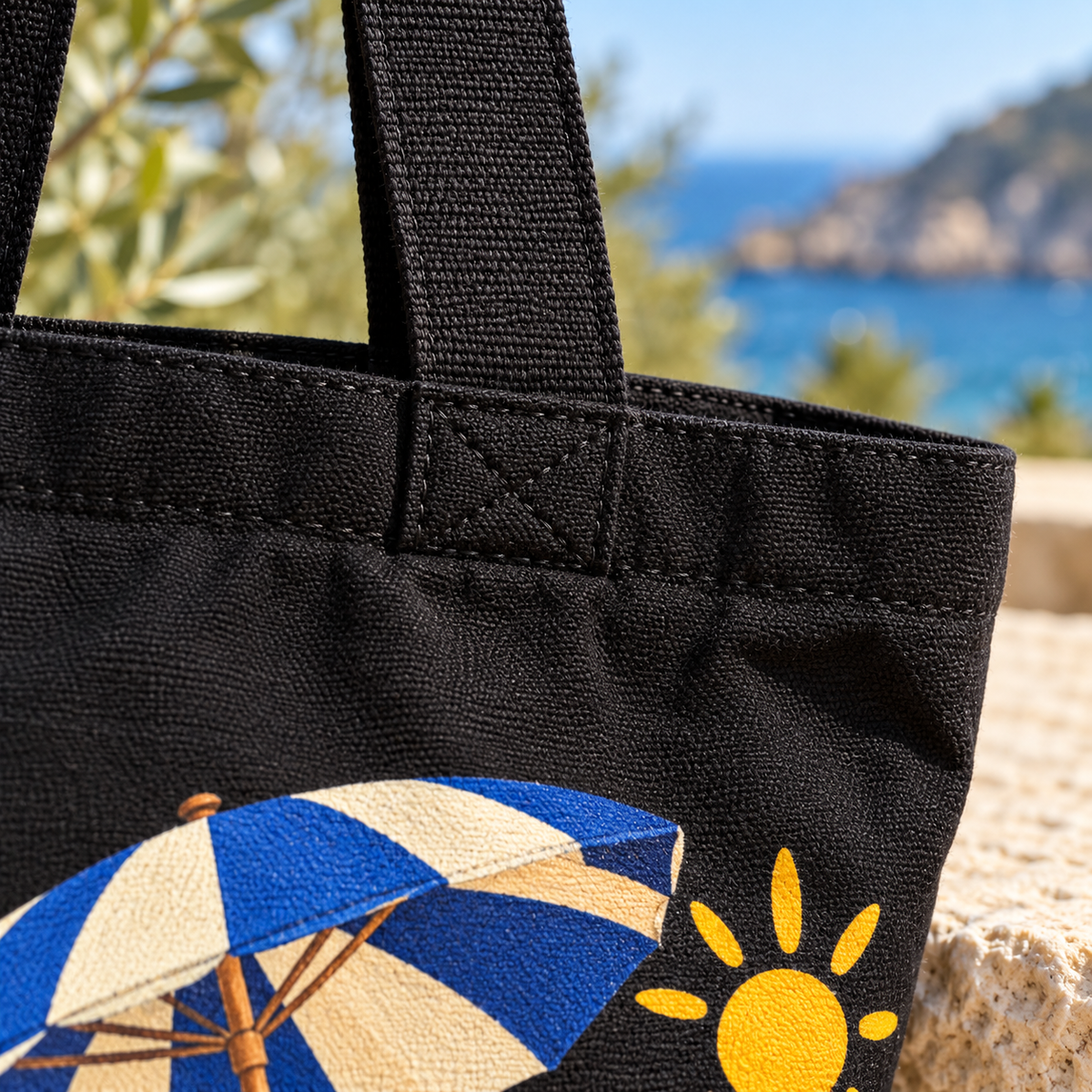 Beach Paws Dachshund Tote – Organic Cotton Summer Bag