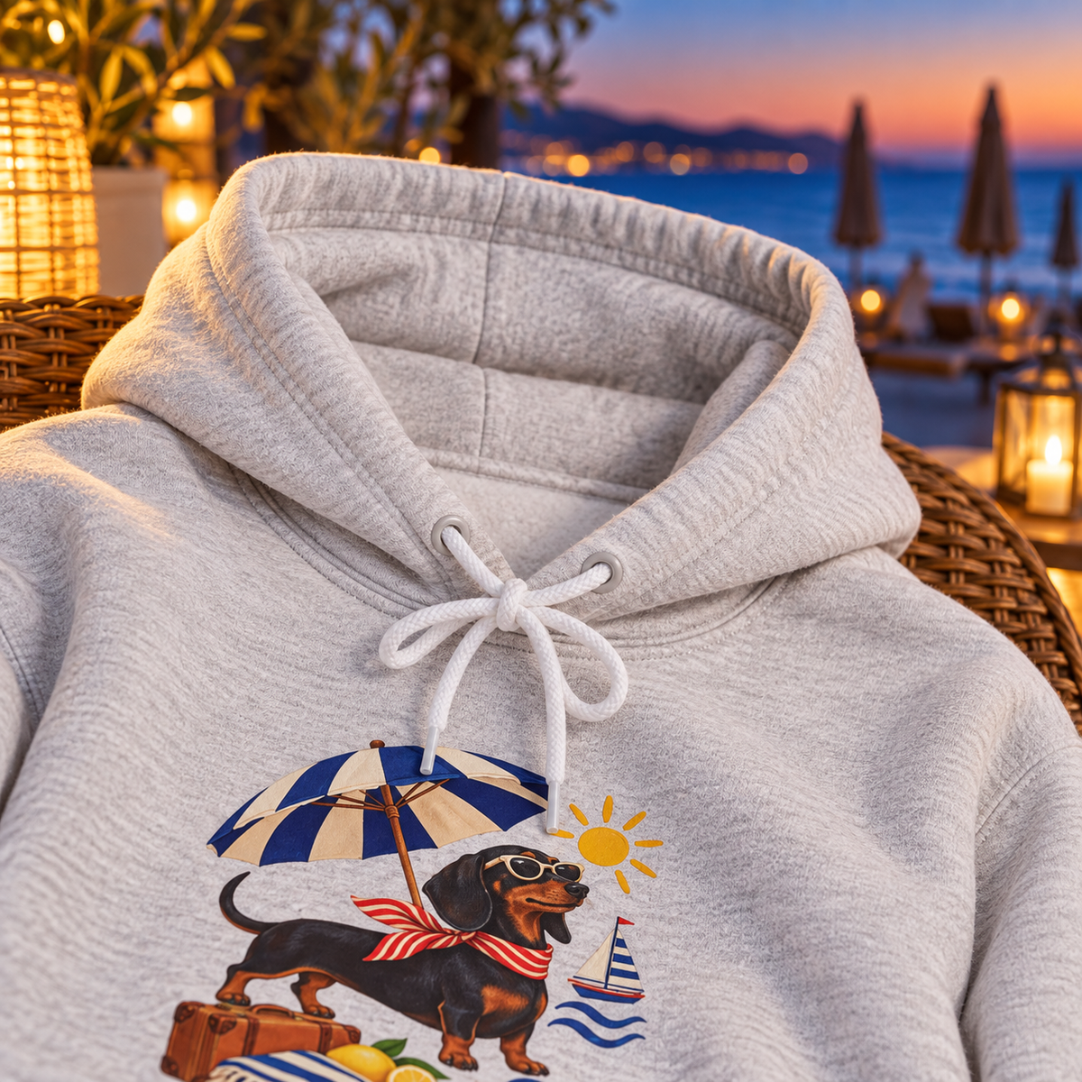 Strandpfoten-Dackel Hoodie – Kuscheliger Sommerbegleiter