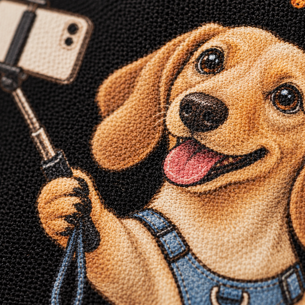 Selfie Dachshund Tote – Organic Cotton Everyday Bag