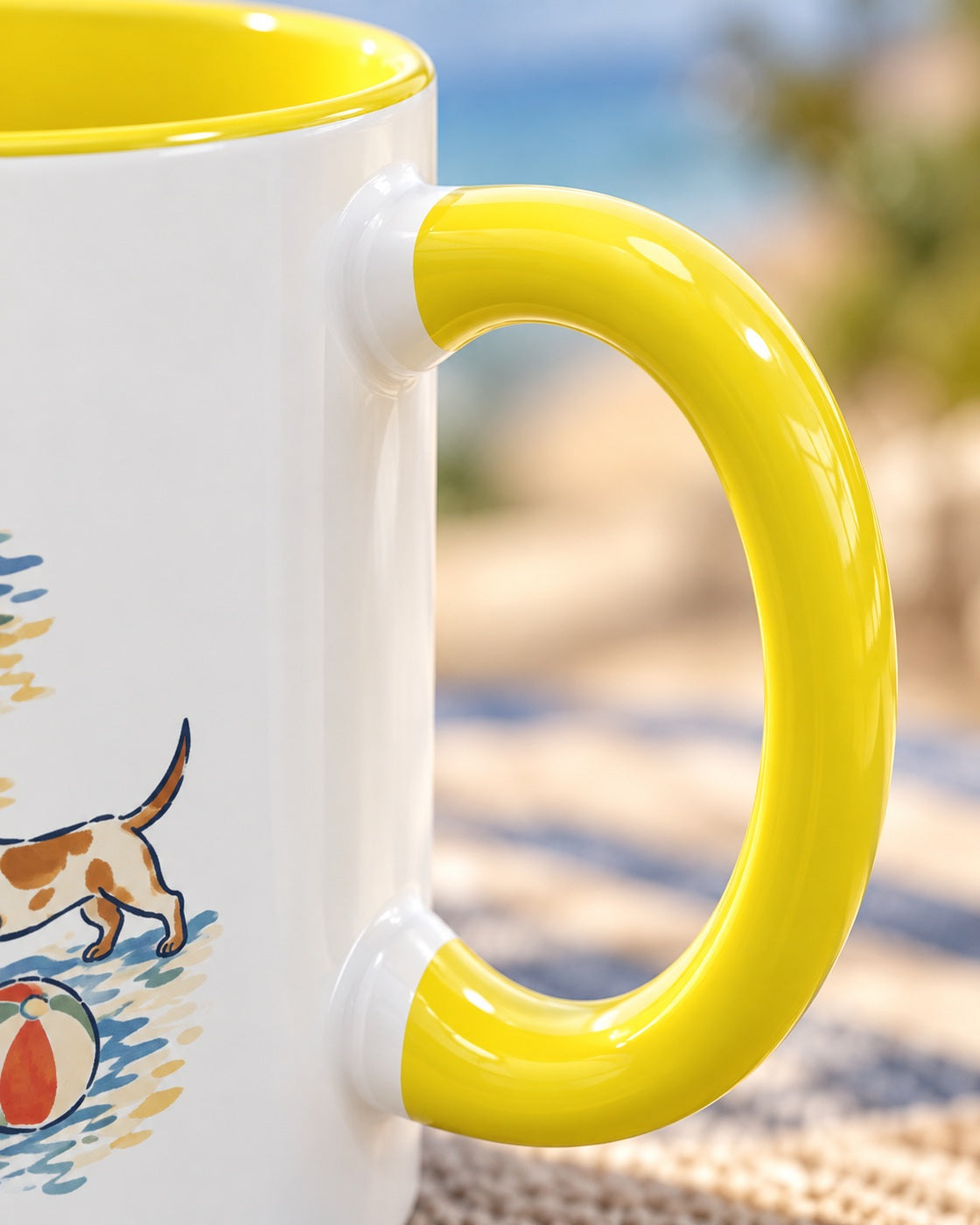 Dackelgeschichten vom Meer Tasse – Sommerlicher Zweifarben-Becher