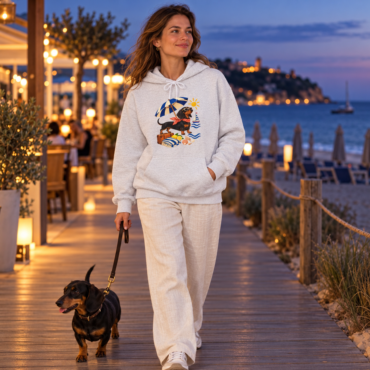Strandpfoten-Dackel Hoodie – Kuscheliger Sommerbegleiter