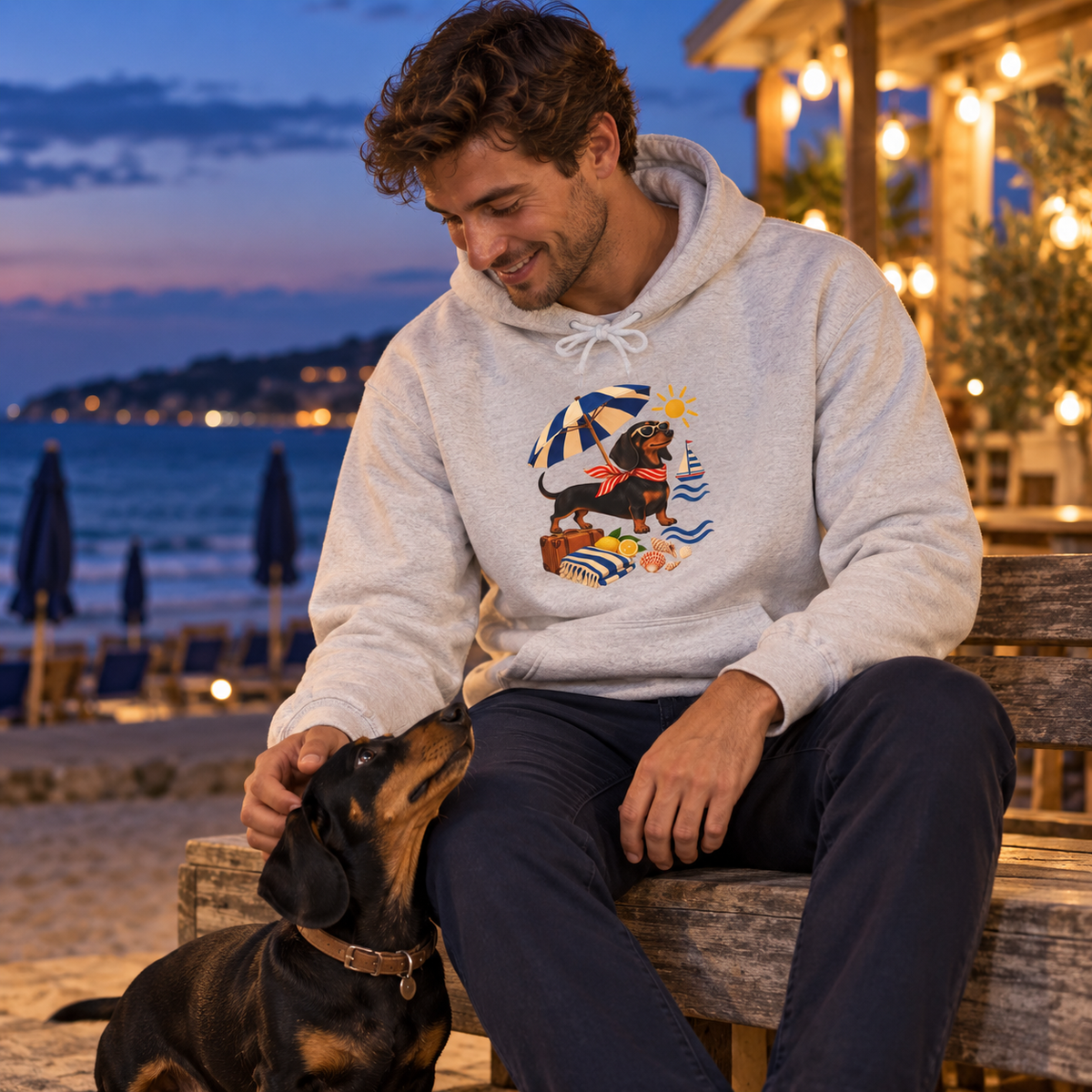 Strandpfoten-Dackel Hoodie – Kuscheliger Sommerbegleiter