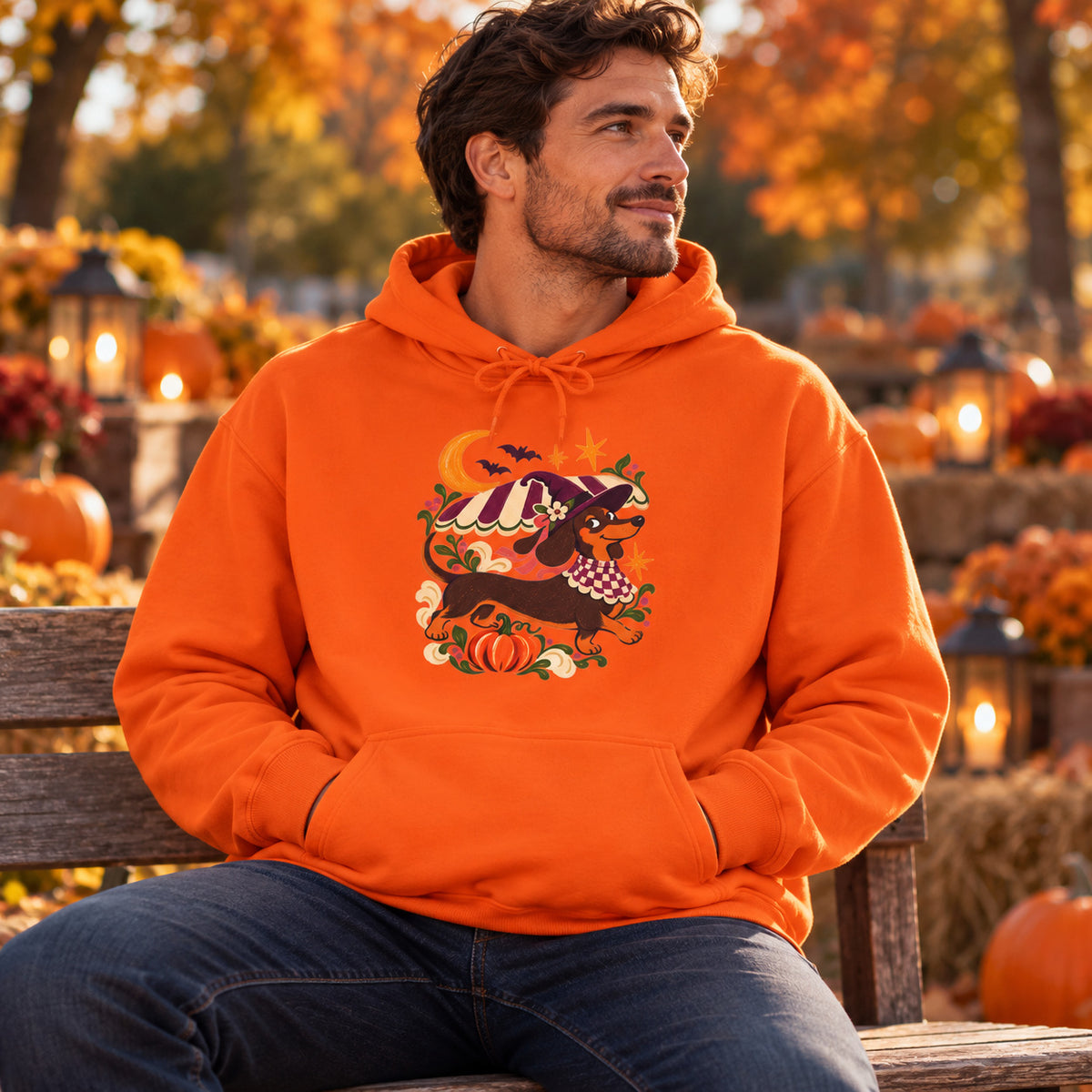 Mondlicht-Dackel Hoodie – Kuscheliger Halloween-Begleiter
