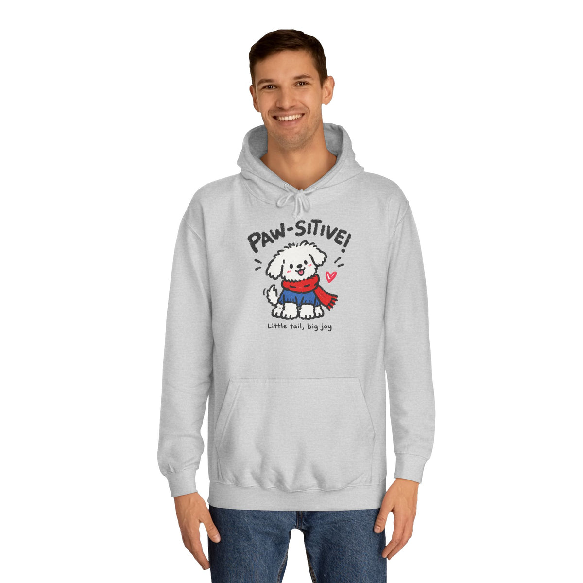 Paw-sitive Puppy Hoodie – "Stay Happy" Cute Dog Graphic Hoodie