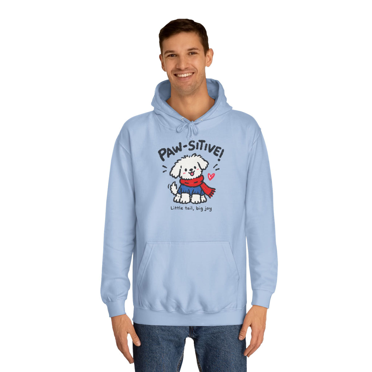Paw-sitive Puppy Hoodie – "Stay Happy" Cute Dog Graphic Hoodie