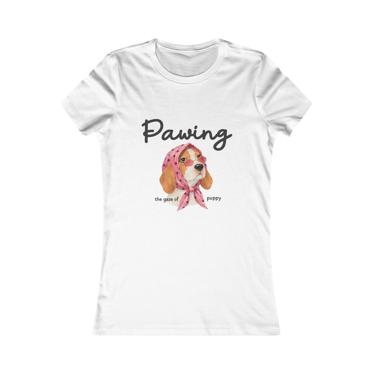 Women's Tee — "Pawing" Watercolor Beagle Graphic, Cute Dog Lover Shirt