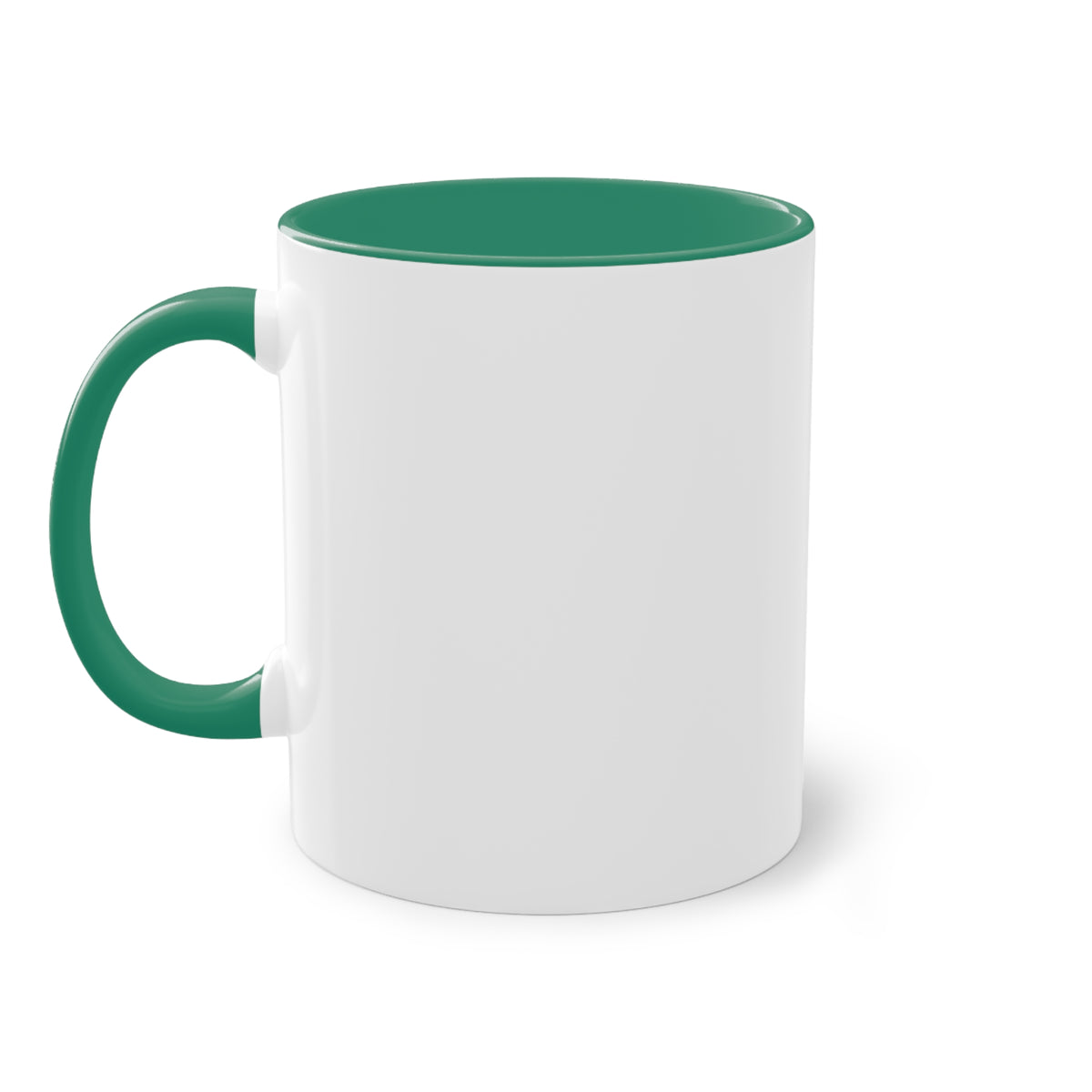 Dog Mom Coffee Mug — Cute Puppy in Rain Boots Two-Tone 11oz