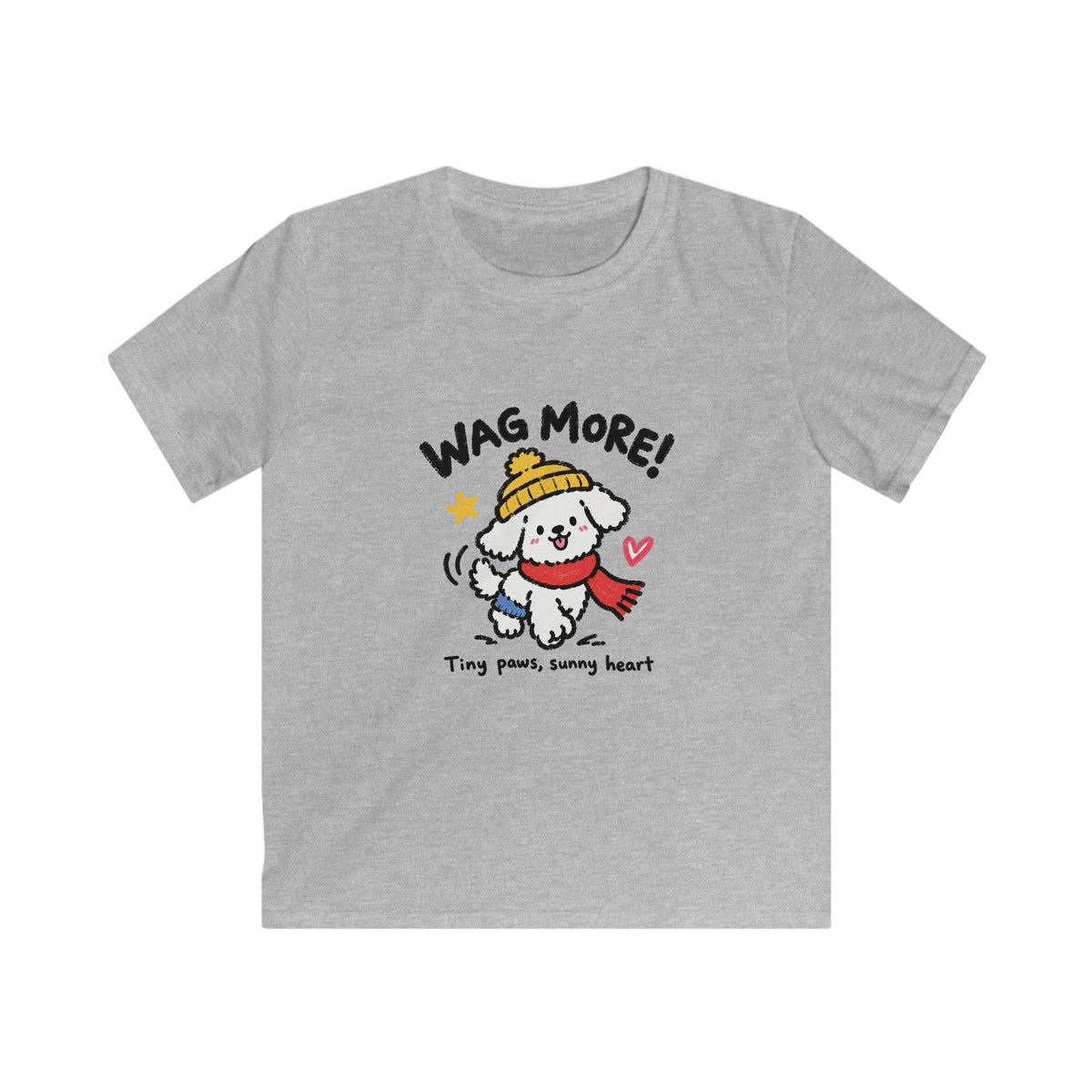 Kids Tee — 'Wag More! Keep Wagging' Cute Puppy Graphic Shirt