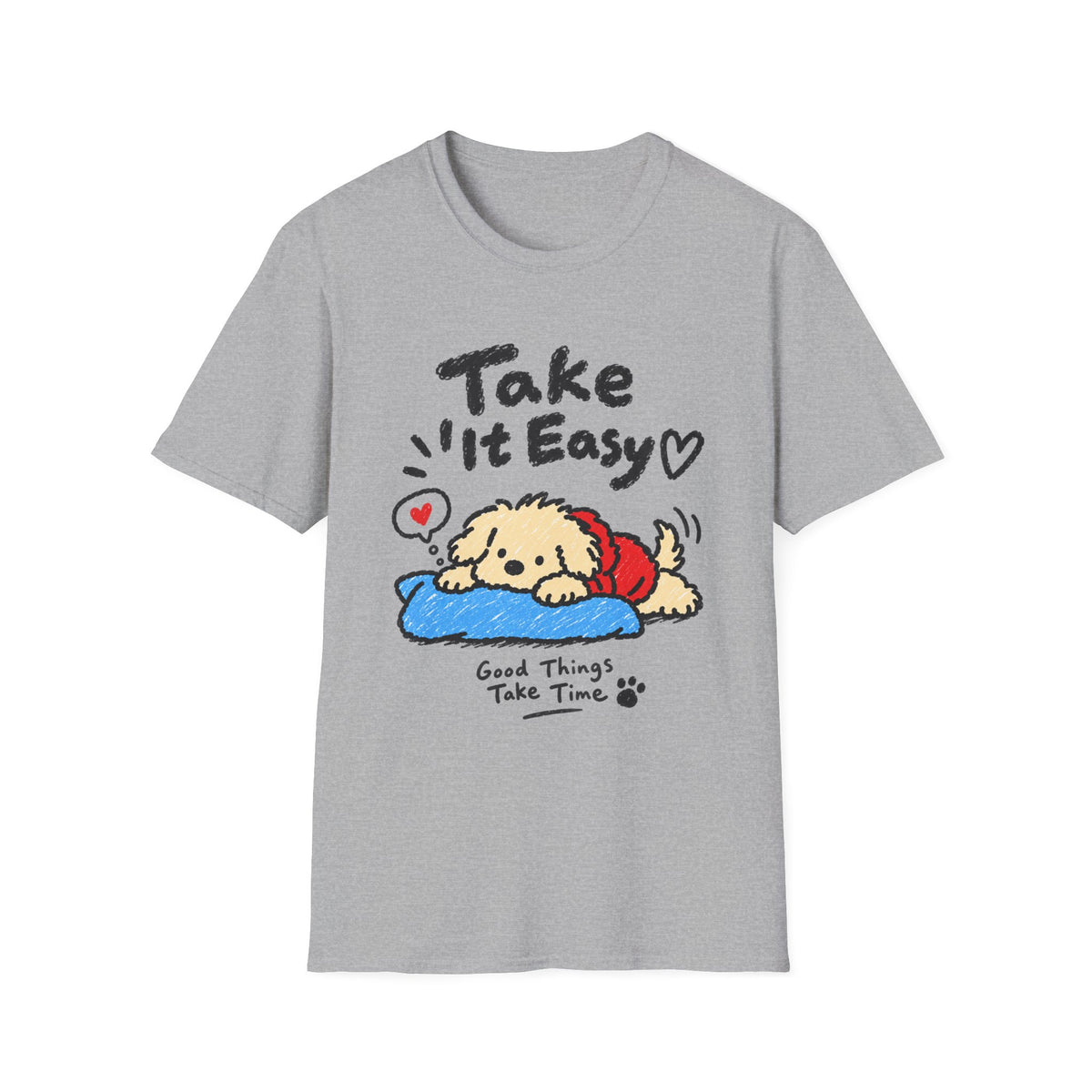 Personalisiertes Haustier-T-Shirt „Take It Easy“ – Foto & Name