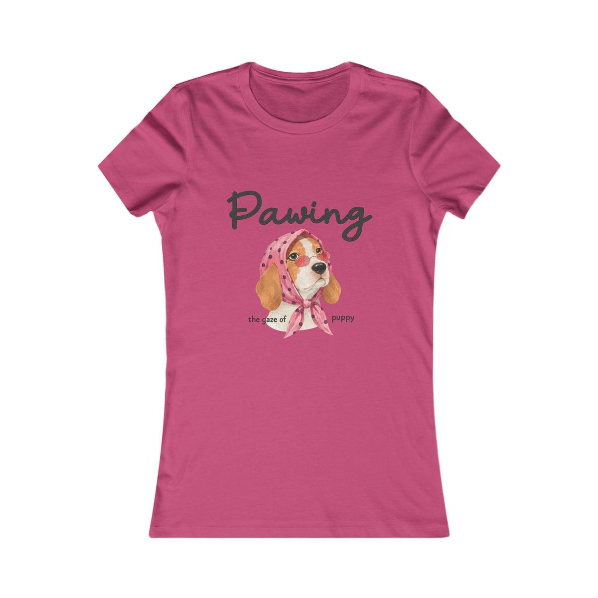 Women's Tee — "Pawing" Watercolor Beagle Graphic, Cute Dog Lover Shirt