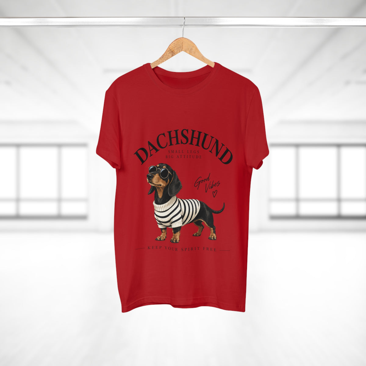 Dachshund T-Shirt - "Small Legs, Big Attitude" Graphic Tee (Good Vibes)