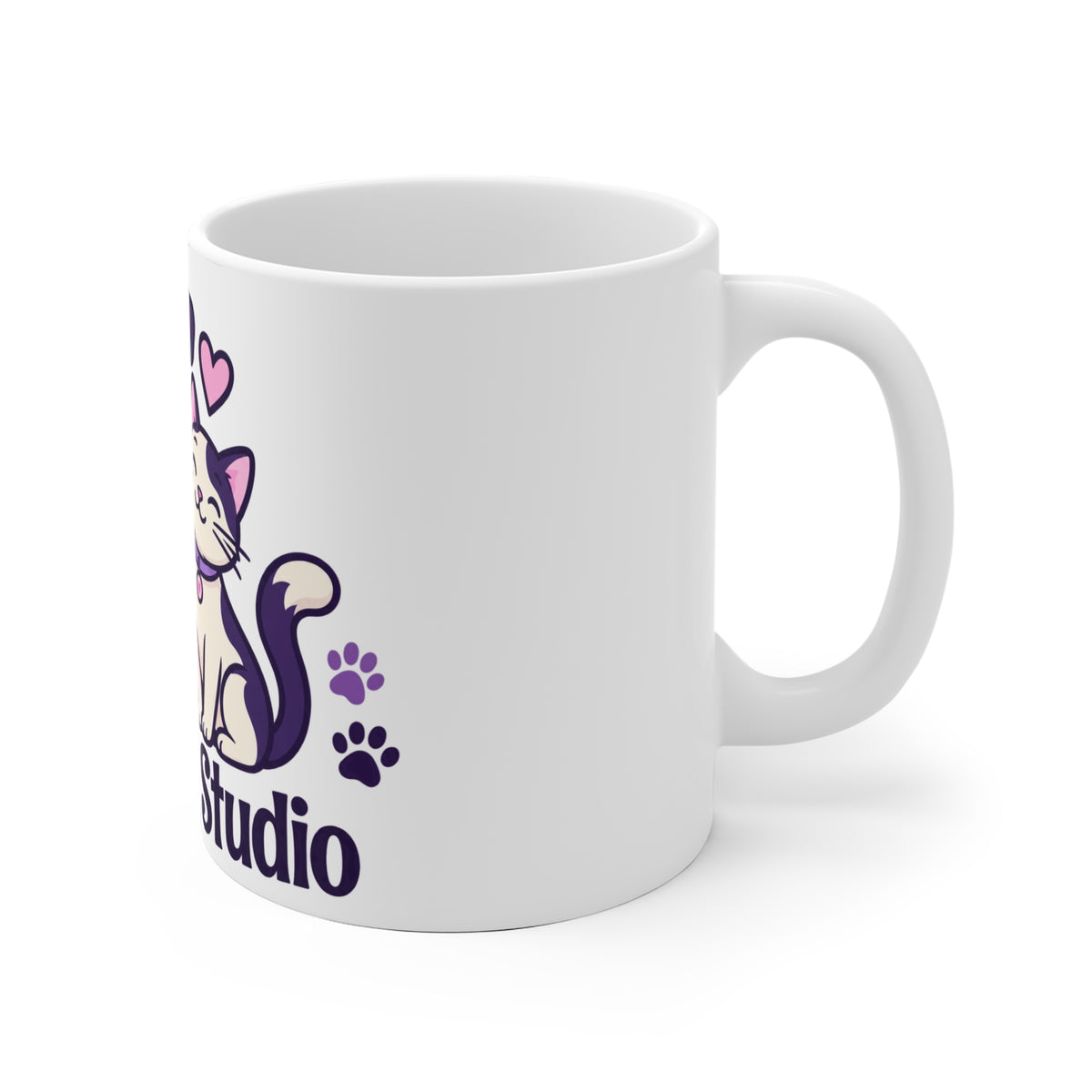 Cute Dog & Cat Ceramic Mug — 'DearTail Studio' Pet Lover Coffee Cup
