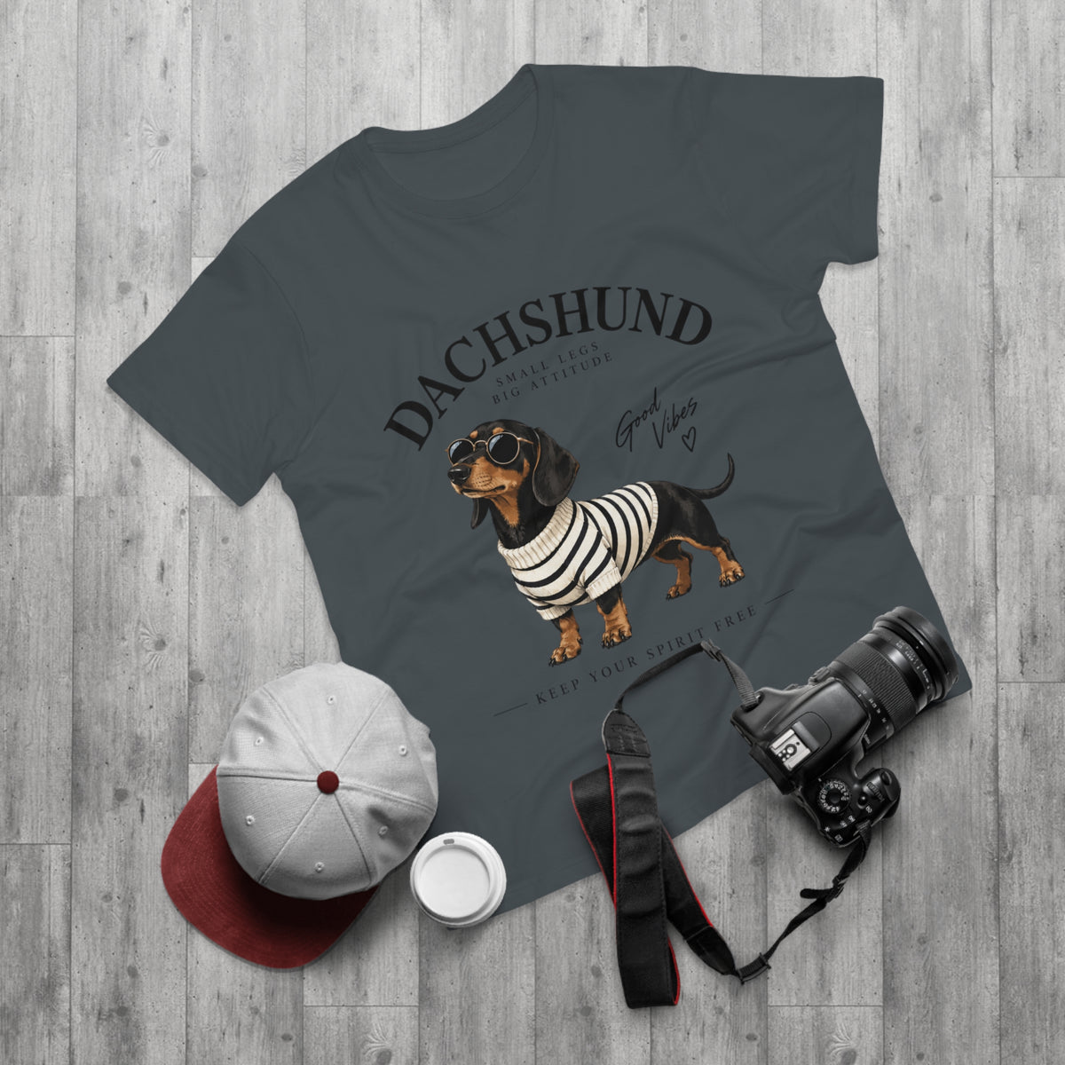Dachshund T-Shirt - "Small Legs, Big Attitude" Graphic Tee (Good Vibes)