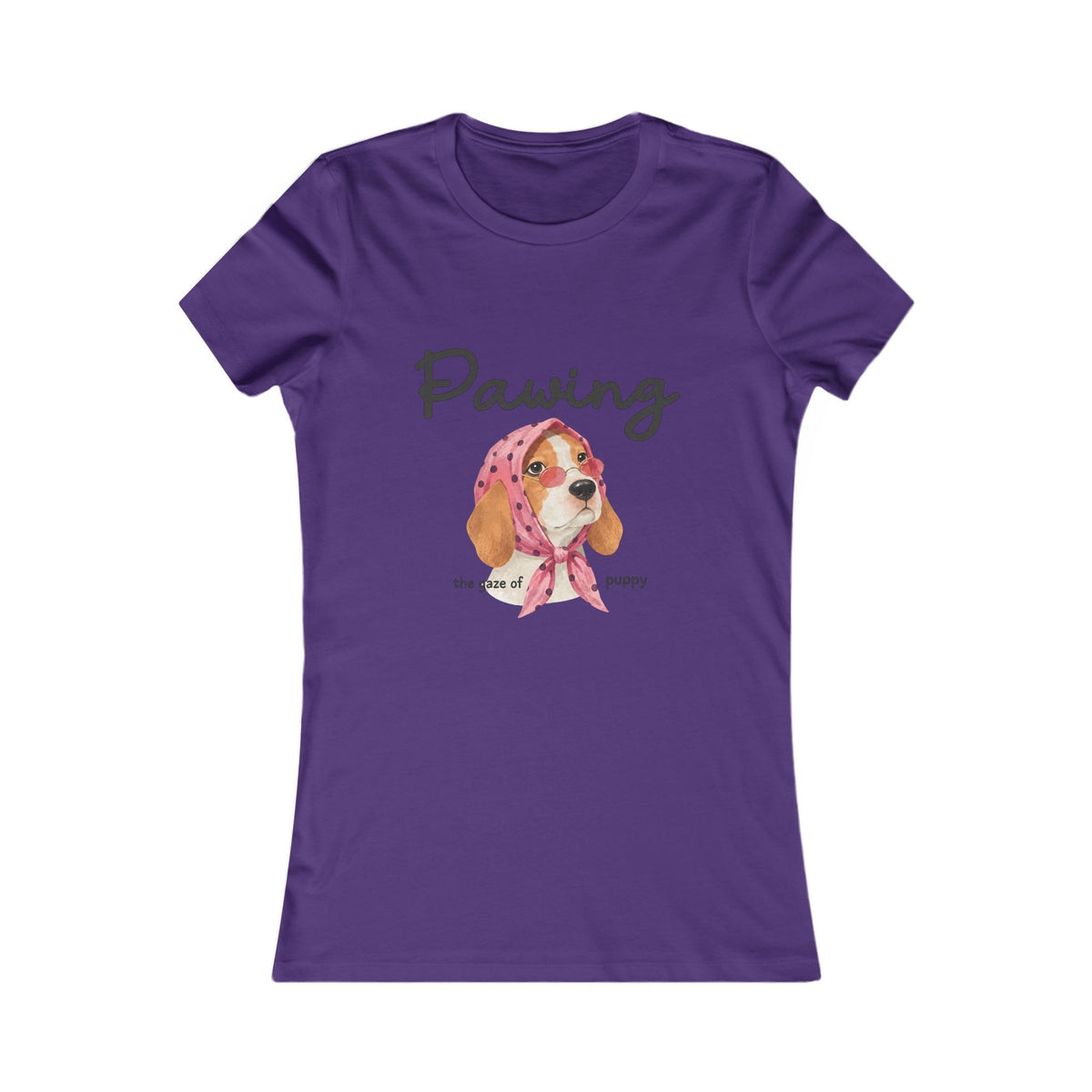 Women's Tee — "Pawing" Watercolor Beagle Graphic, Cute Dog Lover Shirt