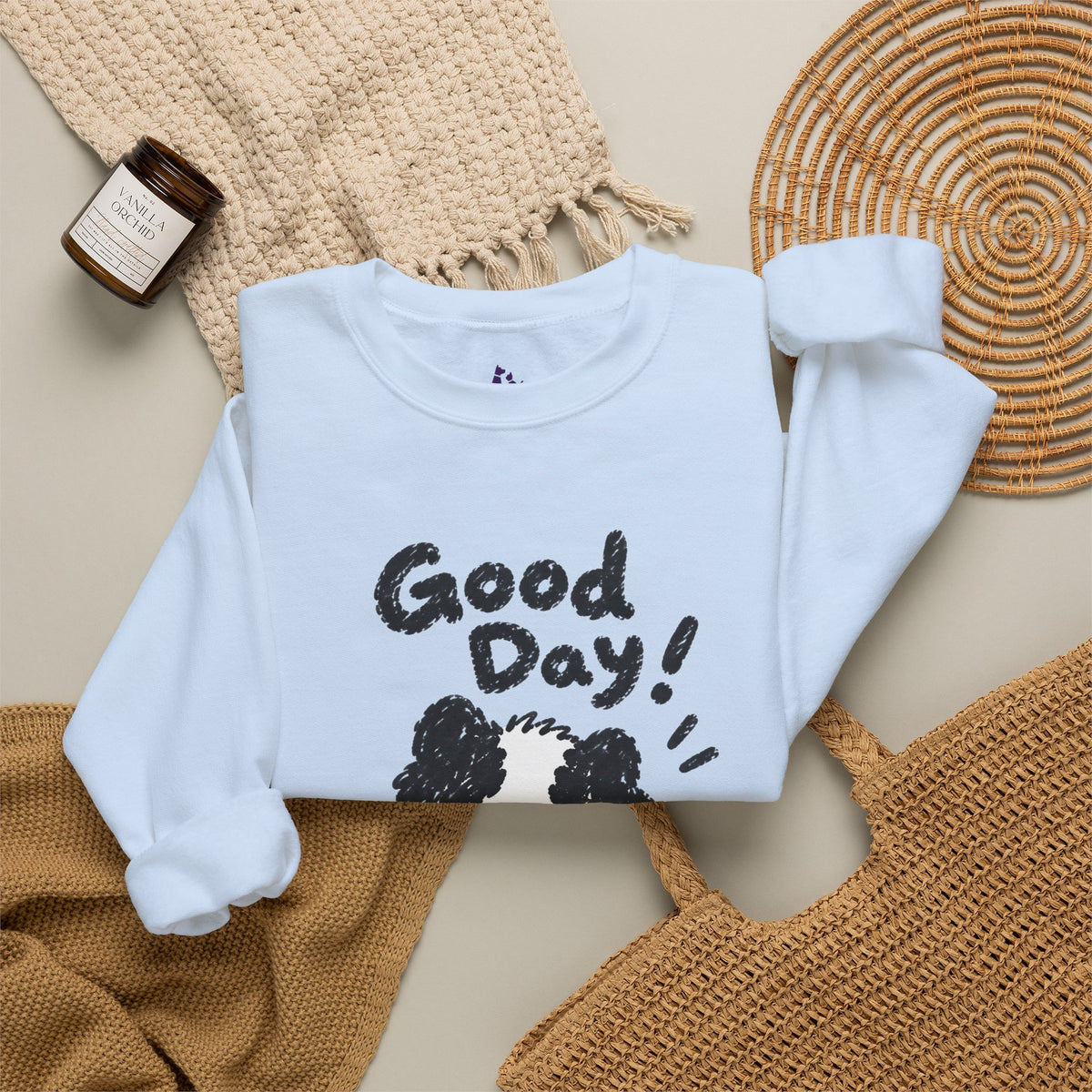 Personalisiertes Haustier-Sweatshirt „Good Day“ – Foto & Name