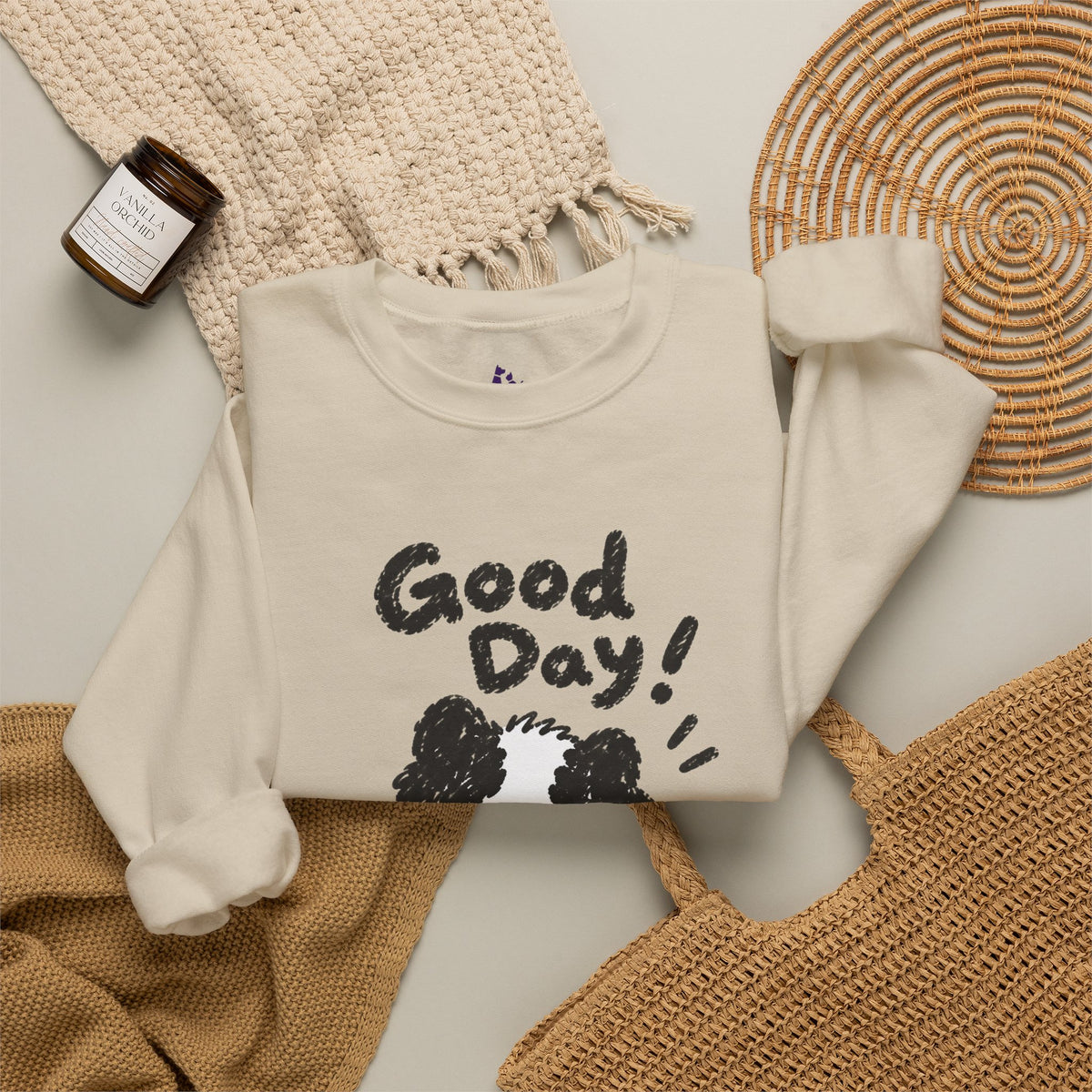 Personalisiertes Haustier-Sweatshirt „Good Day“ – Foto & Name