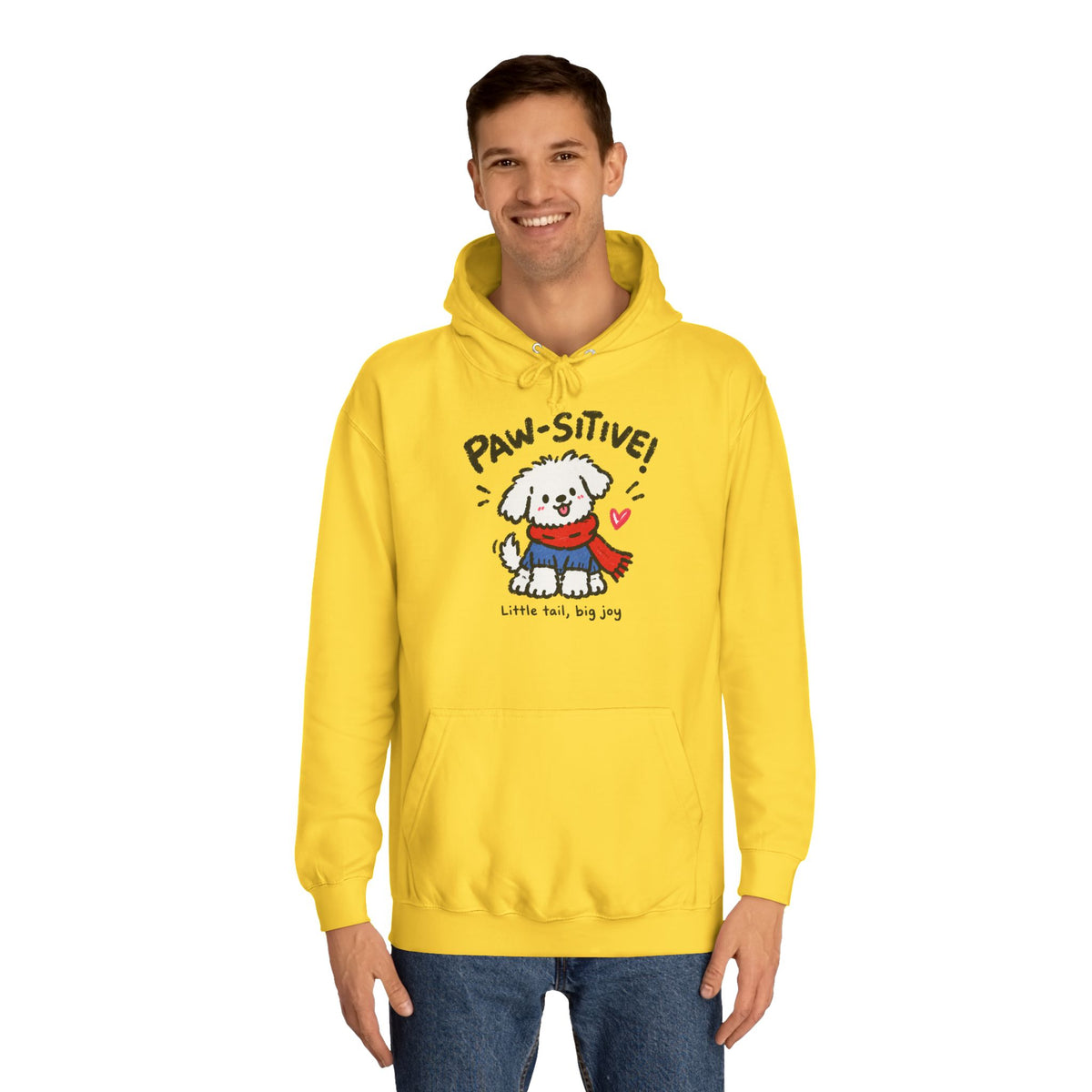 Paw-sitive Puppy Hoodie – "Stay Happy" Cute Dog Graphic Hoodie