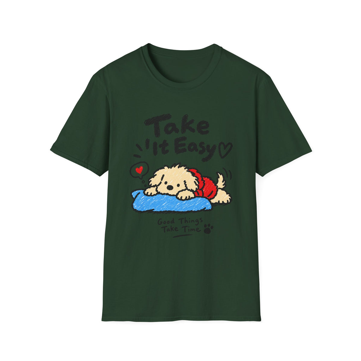 Personalisiertes Haustier-T-Shirt „Take It Easy“ – Foto & Name