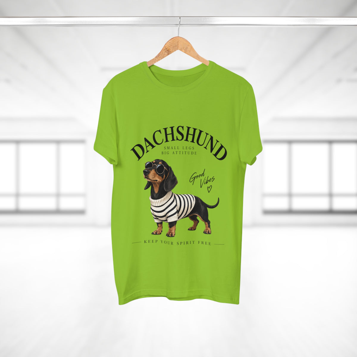 Dachshund T-Shirt - "Small Legs, Big Attitude" Graphic Tee (Good Vibes)