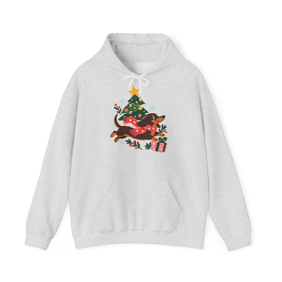 Christmas Dasher Dachshund Hoodie – Cozy Festive Companion