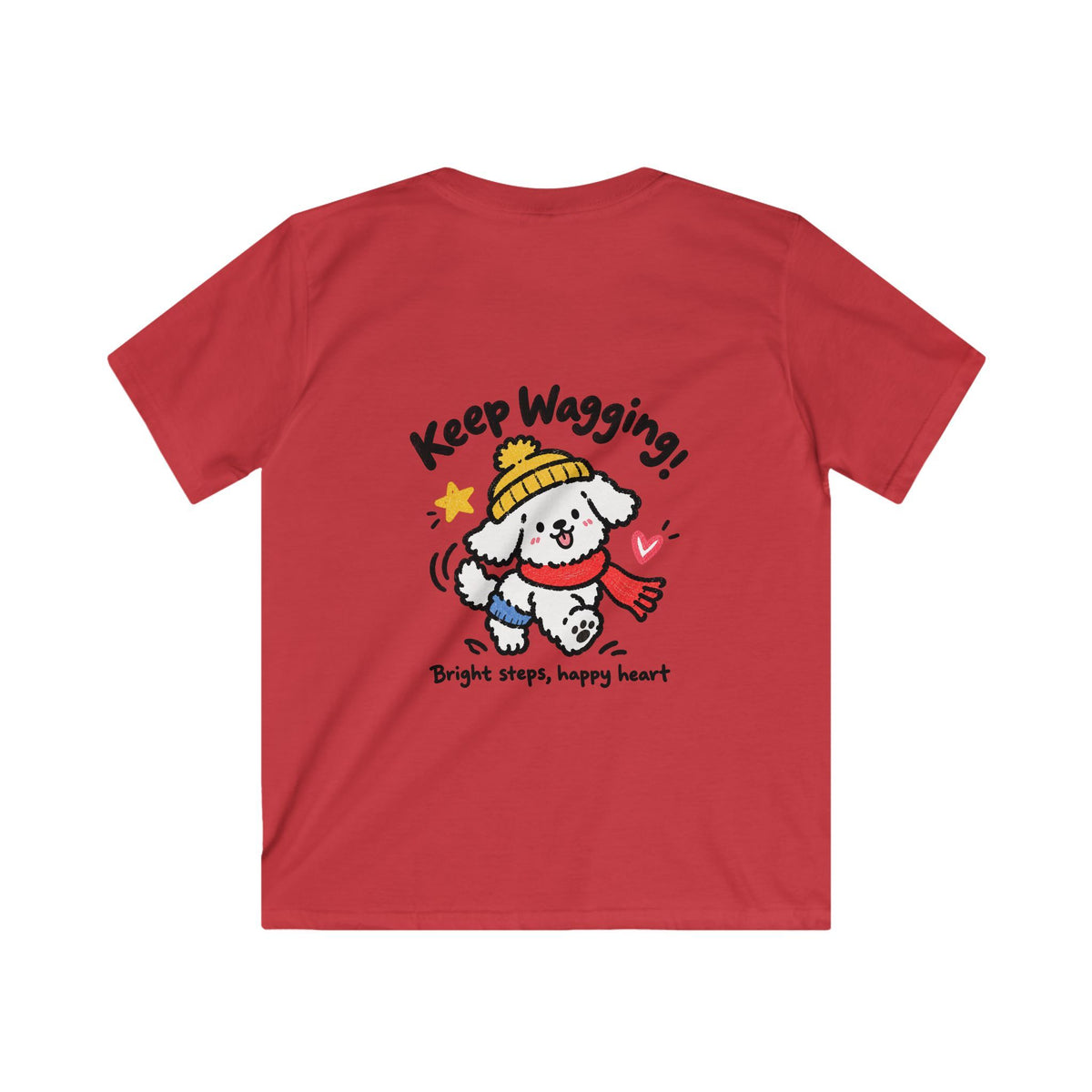 Kids Tee — 'Wag More! Keep Wagging' Cute Puppy Graphic Shirt