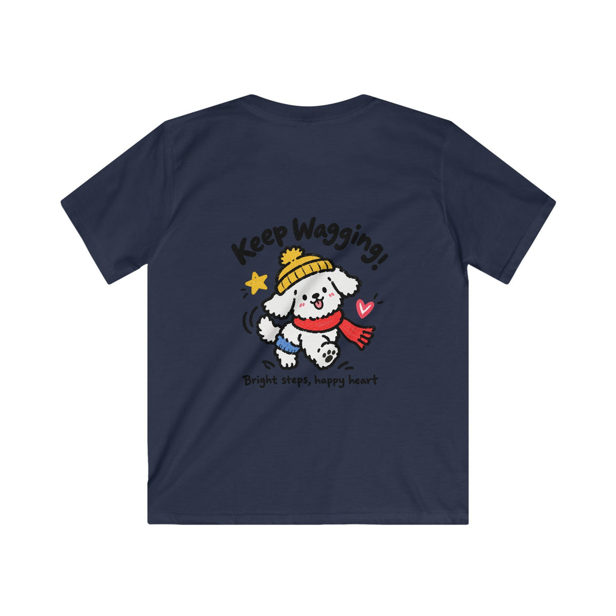 Kids Tee — 'Wag More! Keep Wagging' Cute Puppy Graphic Shirt