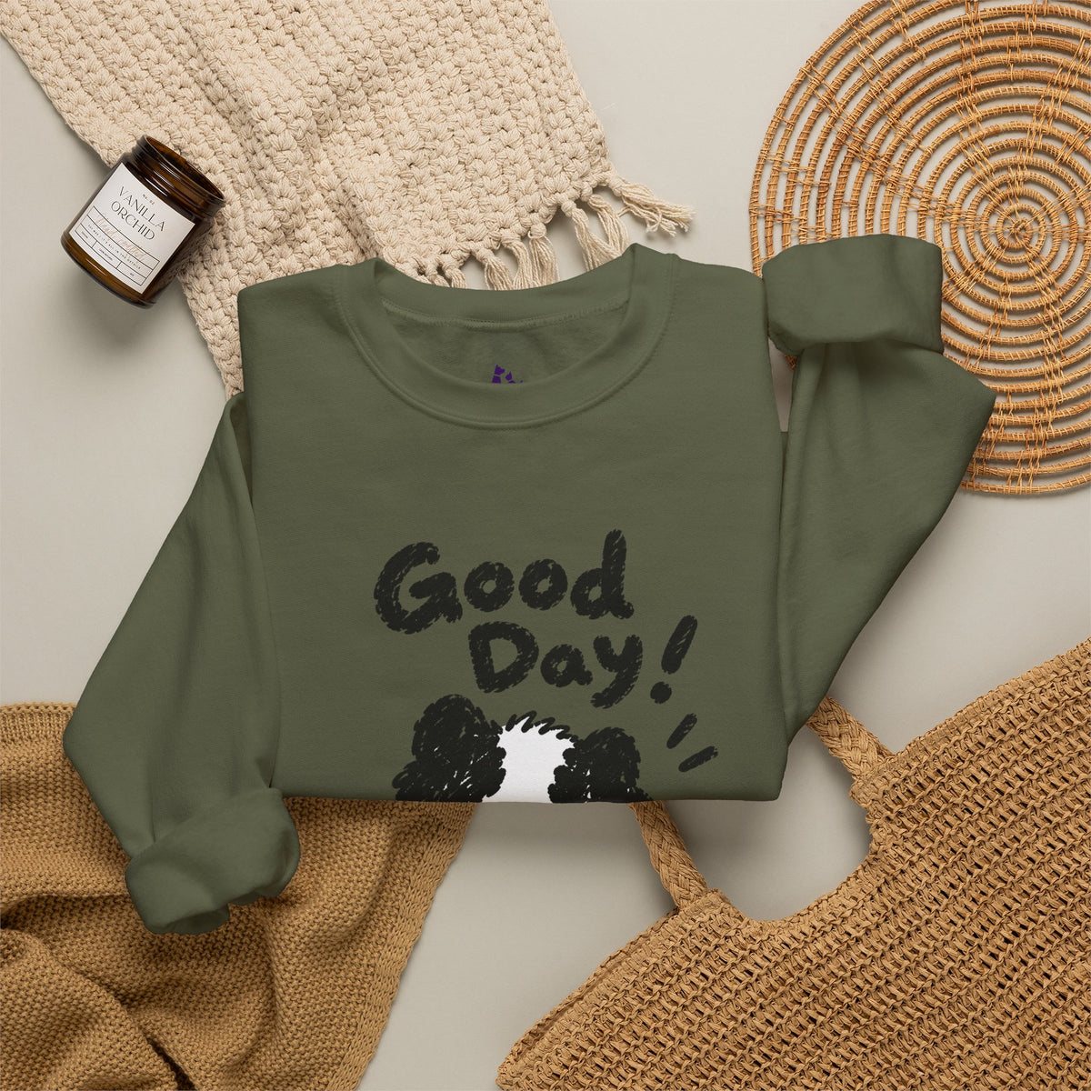 Personalisiertes Haustier-Sweatshirt „Good Day“ – Foto & Name