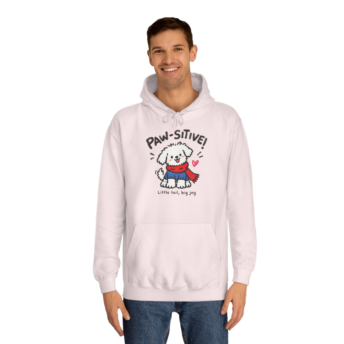 Paw-sitive Puppy Hoodie – "Stay Happy" Cute Dog Graphic Hoodie