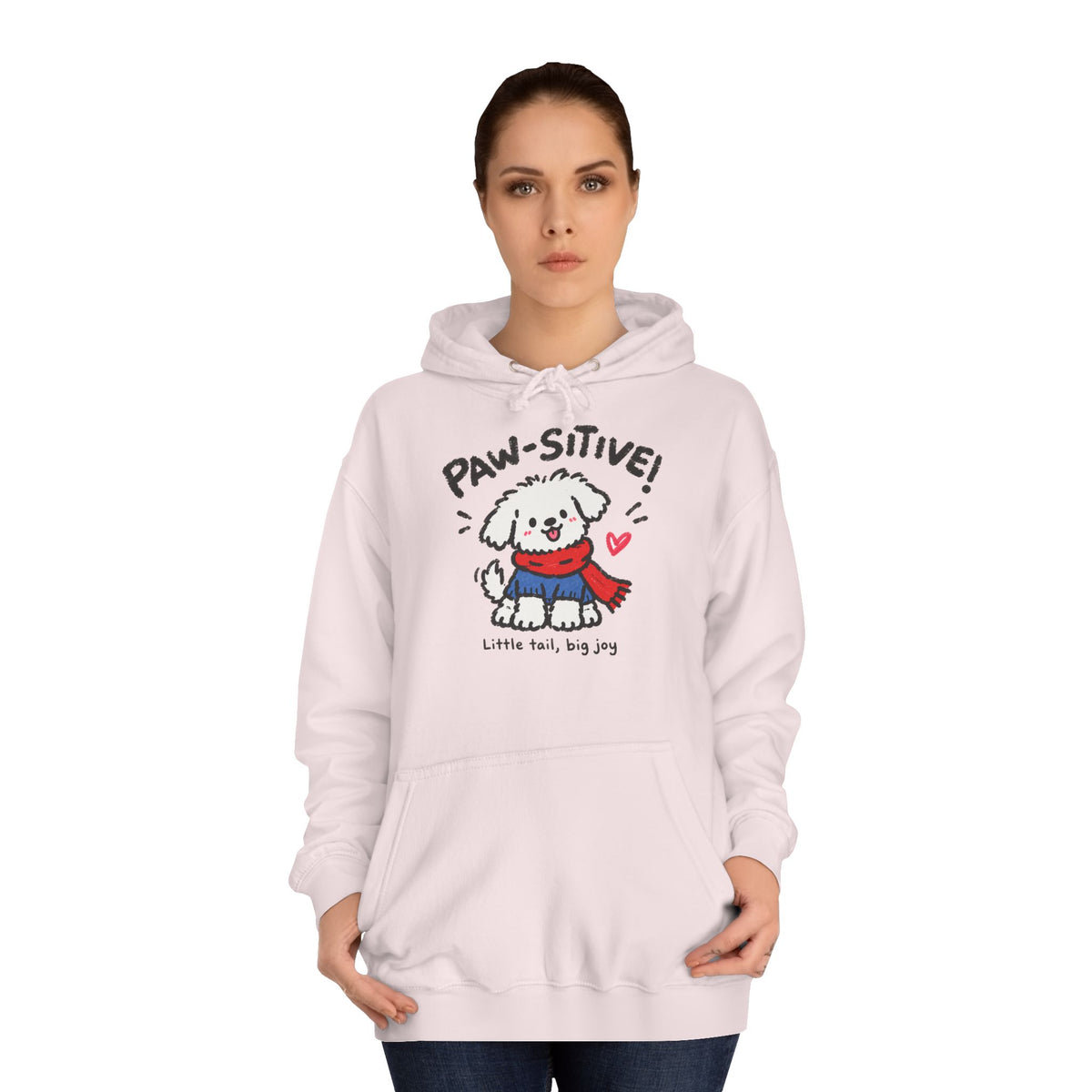 Paw-sitive Puppy Hoodie – "Stay Happy" Cute Dog Graphic Hoodie