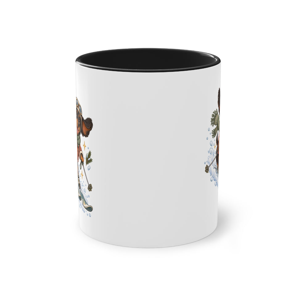 Ski Paws Dachshund Mug – Winter Two-Tone Cup