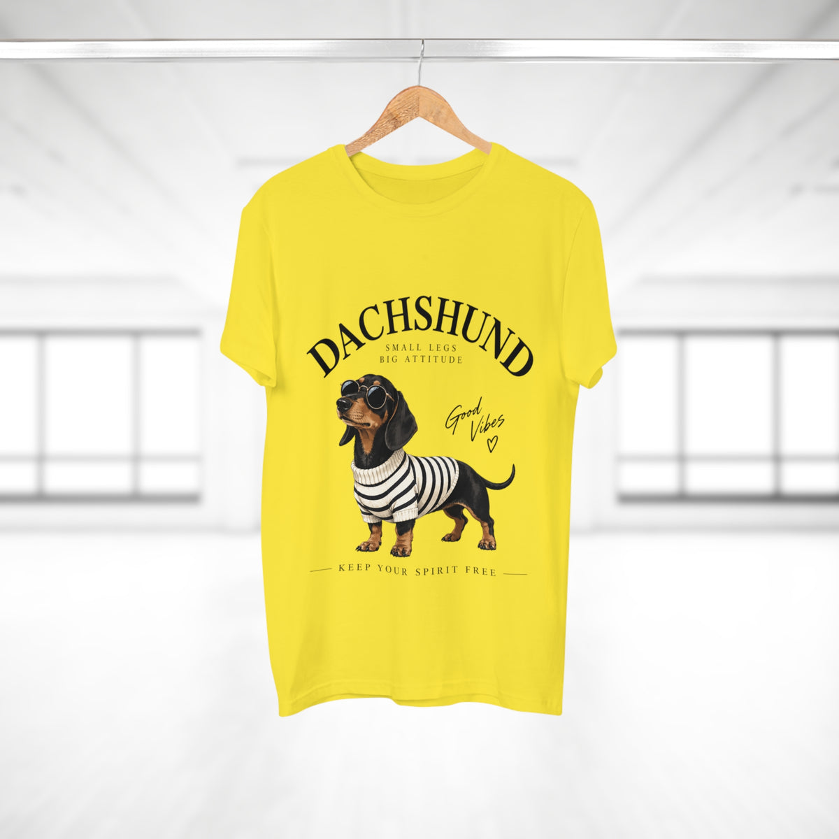 Dachshund T-Shirt - "Small Legs, Big Attitude" Graphic Tee (Good Vibes)