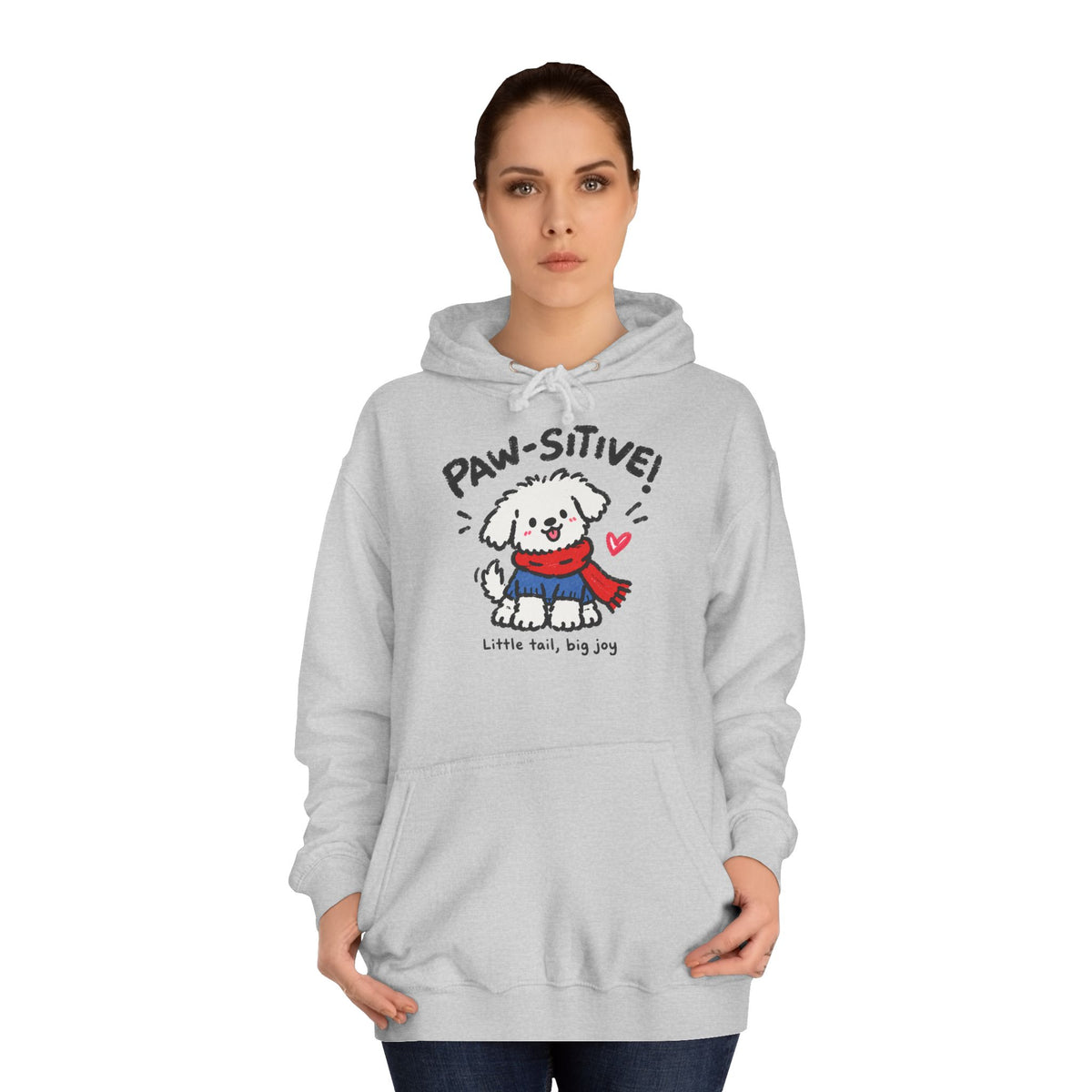 Paw-sitive Puppy Hoodie – "Stay Happy" Cute Dog Graphic Hoodie