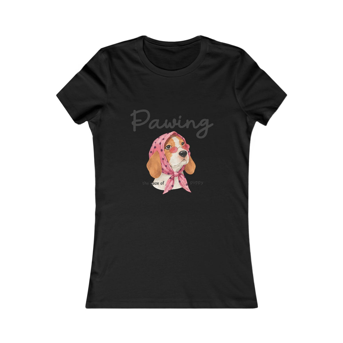 Women's Tee — "Pawing" Watercolor Beagle Graphic, Cute Dog Lover Shirt