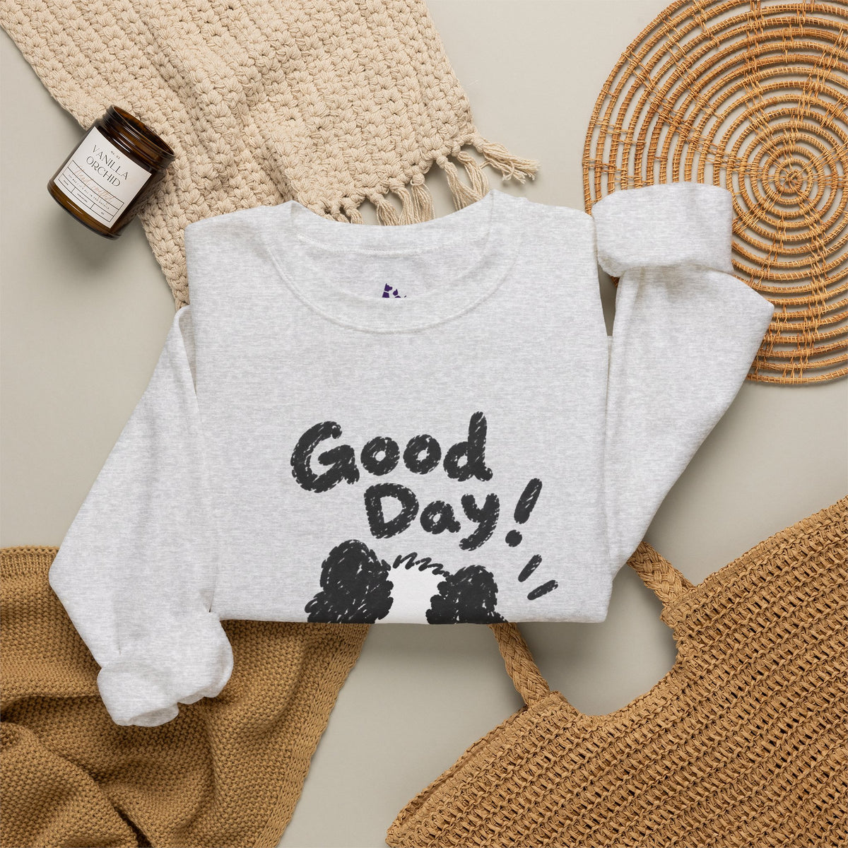Personalisiertes Haustier-Sweatshirt „Good Day“ – Foto & Name