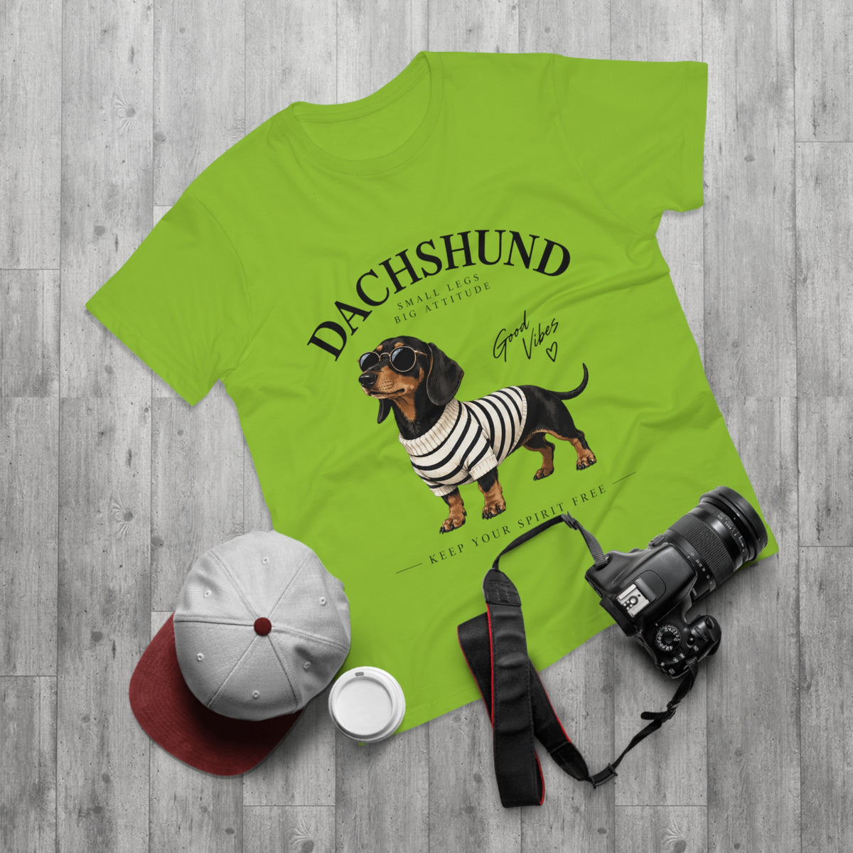 Dachshund T-Shirt - "Small Legs, Big Attitude" Graphic Tee (Good Vibes)