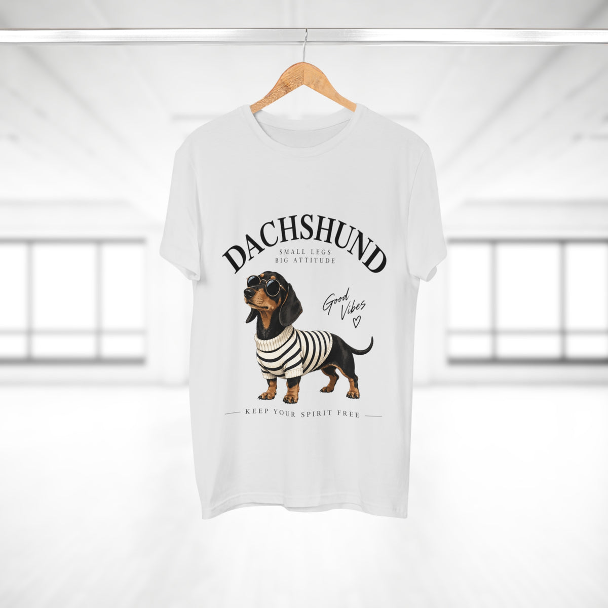 Dachshund T-Shirt - "Small Legs, Big Attitude" Graphic Tee (Good Vibes)