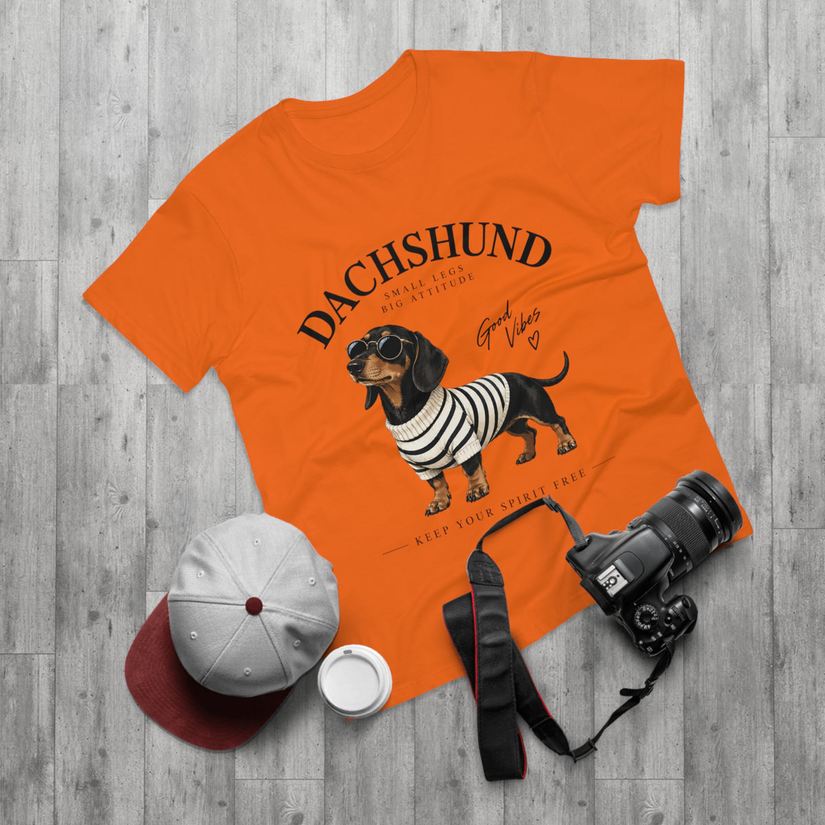 Dachshund T-Shirt - "Small Legs, Big Attitude" Graphic Tee (Good Vibes)