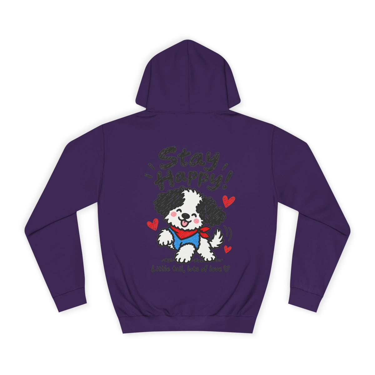 Paw-sitive Puppy Hoodie – "Stay Happy" Cute Dog Graphic Hoodie