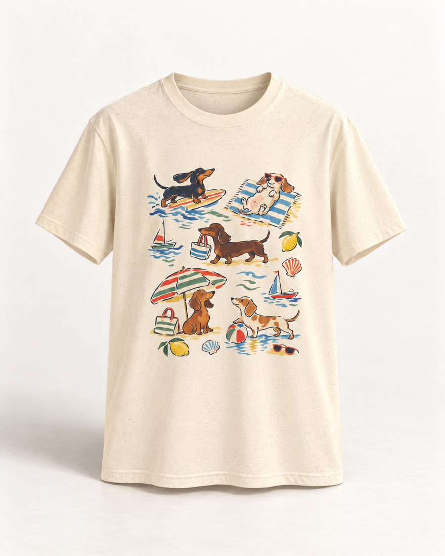 Dackelgeschichten vom Meer T-Shirt – Küstenabenteuer