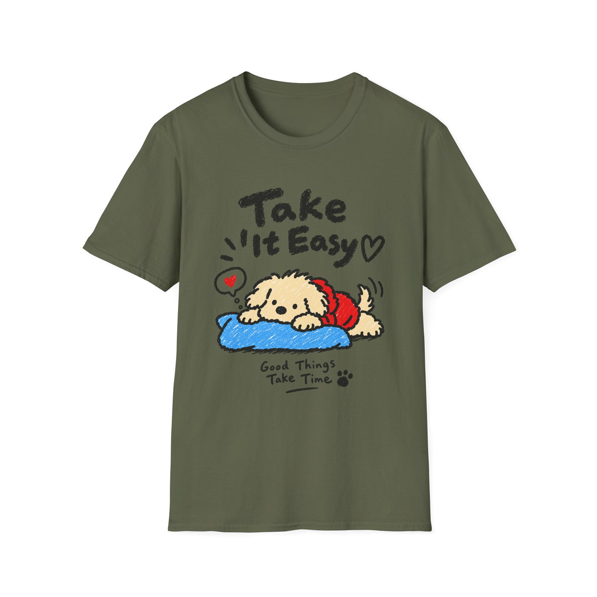 Personalisiertes Haustier-T-Shirt „Take It Easy“ – Foto & Name