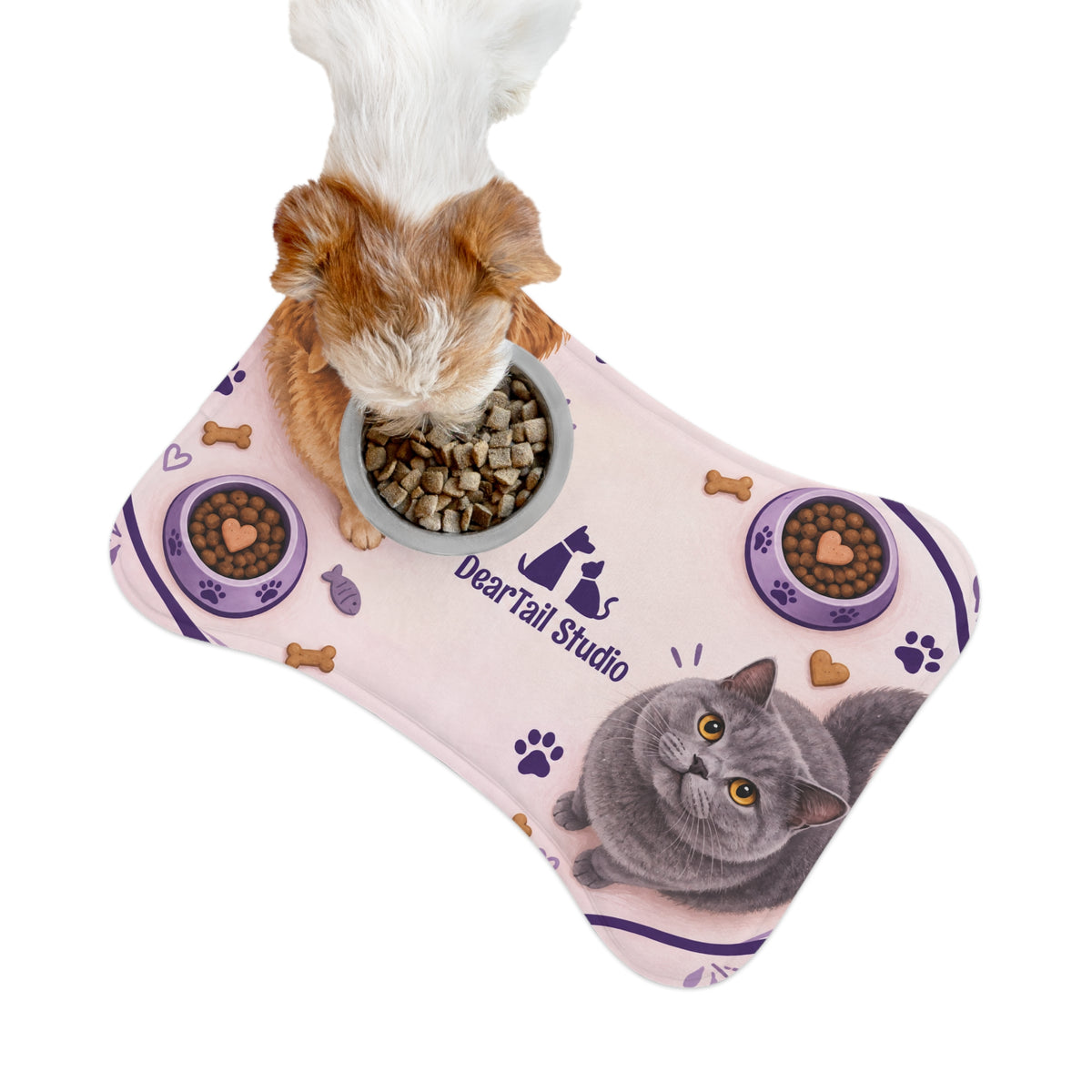 Personalized Pet Feeding Mat with Photo & Name