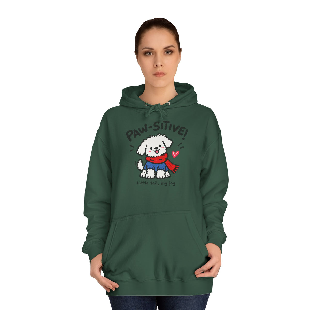 Paw-sitive Puppy Hoodie – "Stay Happy" Cute Dog Graphic Hoodie
