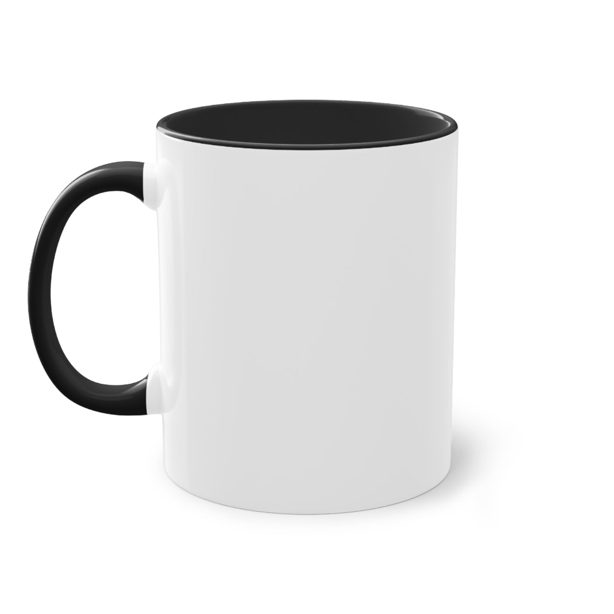 Dog Mom Coffee Mug — Cute Puppy in Rain Boots Two-Tone 11oz