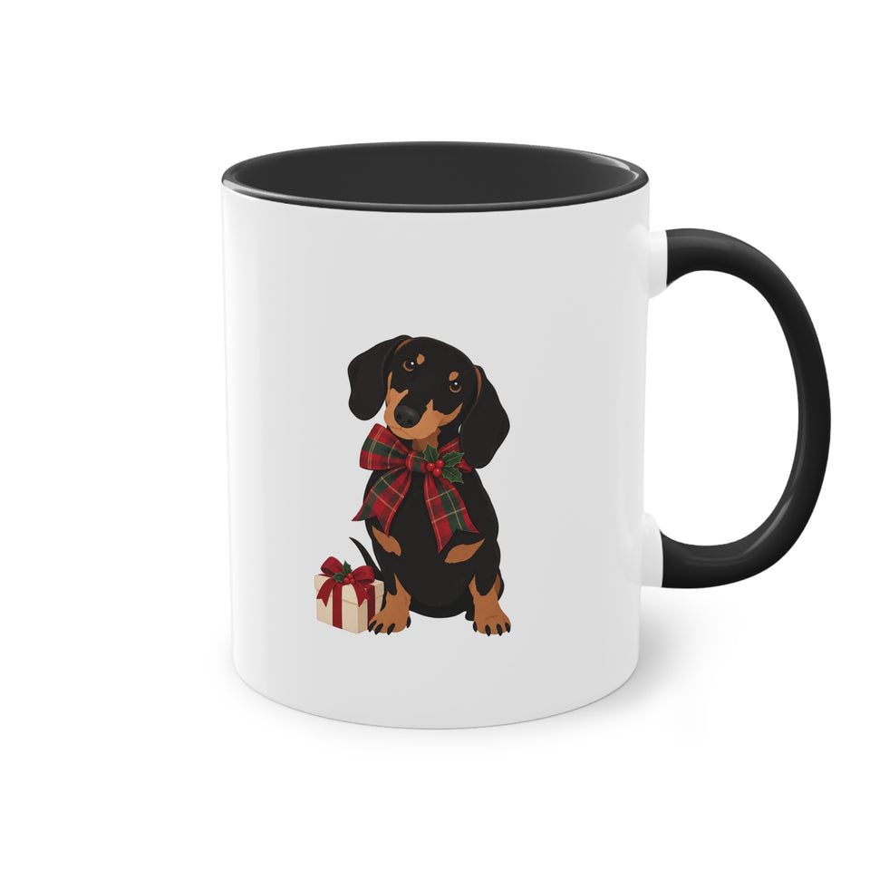 Dackel-Kaffeetasse – Verspielter Zweifarben-Becher, 11 oz