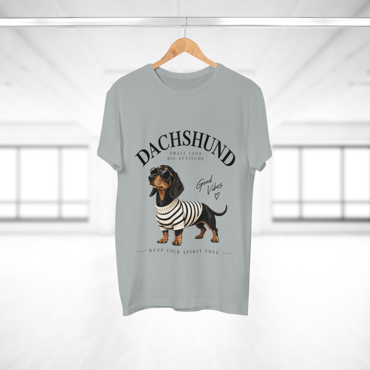 Dachshund T-Shirt - "Small Legs, Big Attitude" Graphic Tee (Good Vibes)