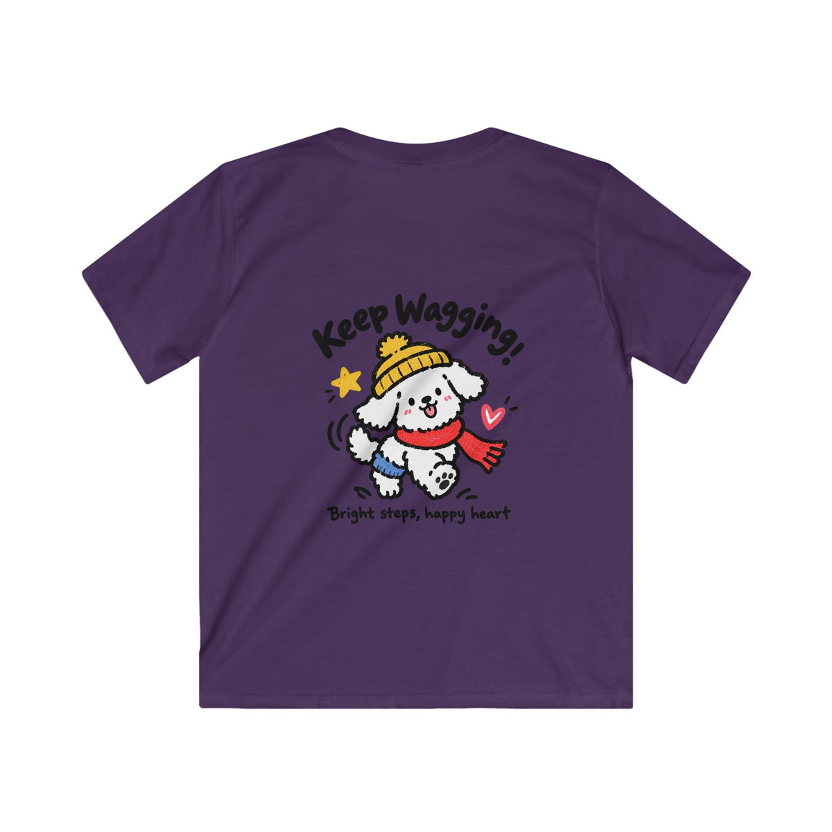 Kids Tee — 'Wag More! Keep Wagging' Cute Puppy Graphic Shirt