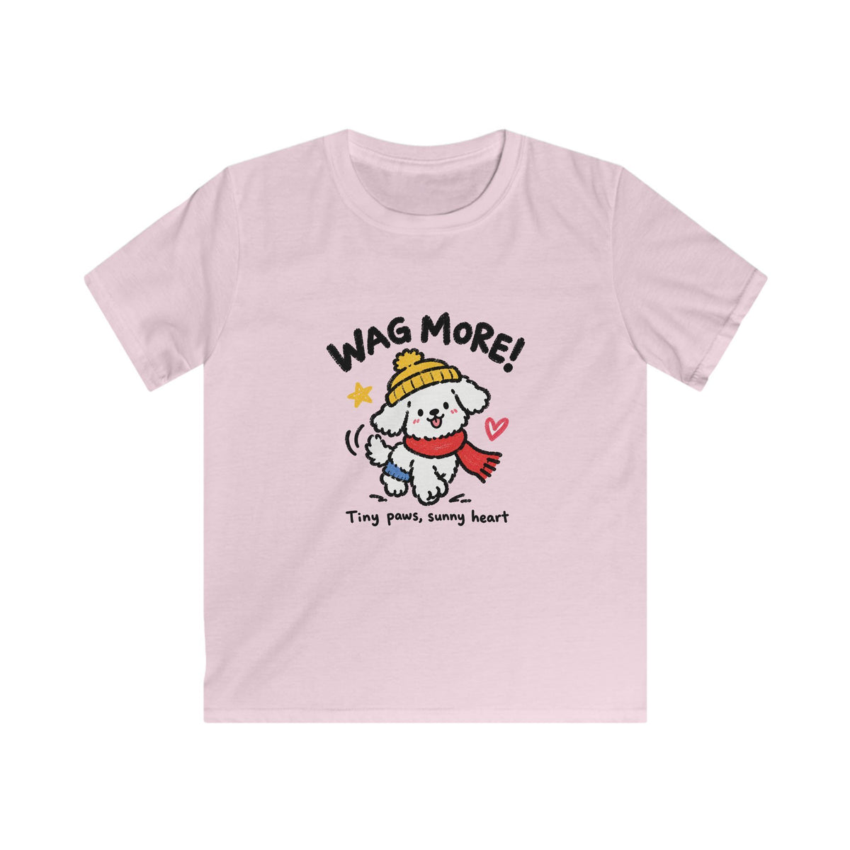 Kids Tee — 'Wag More! Keep Wagging' Cute Puppy Graphic Shirt