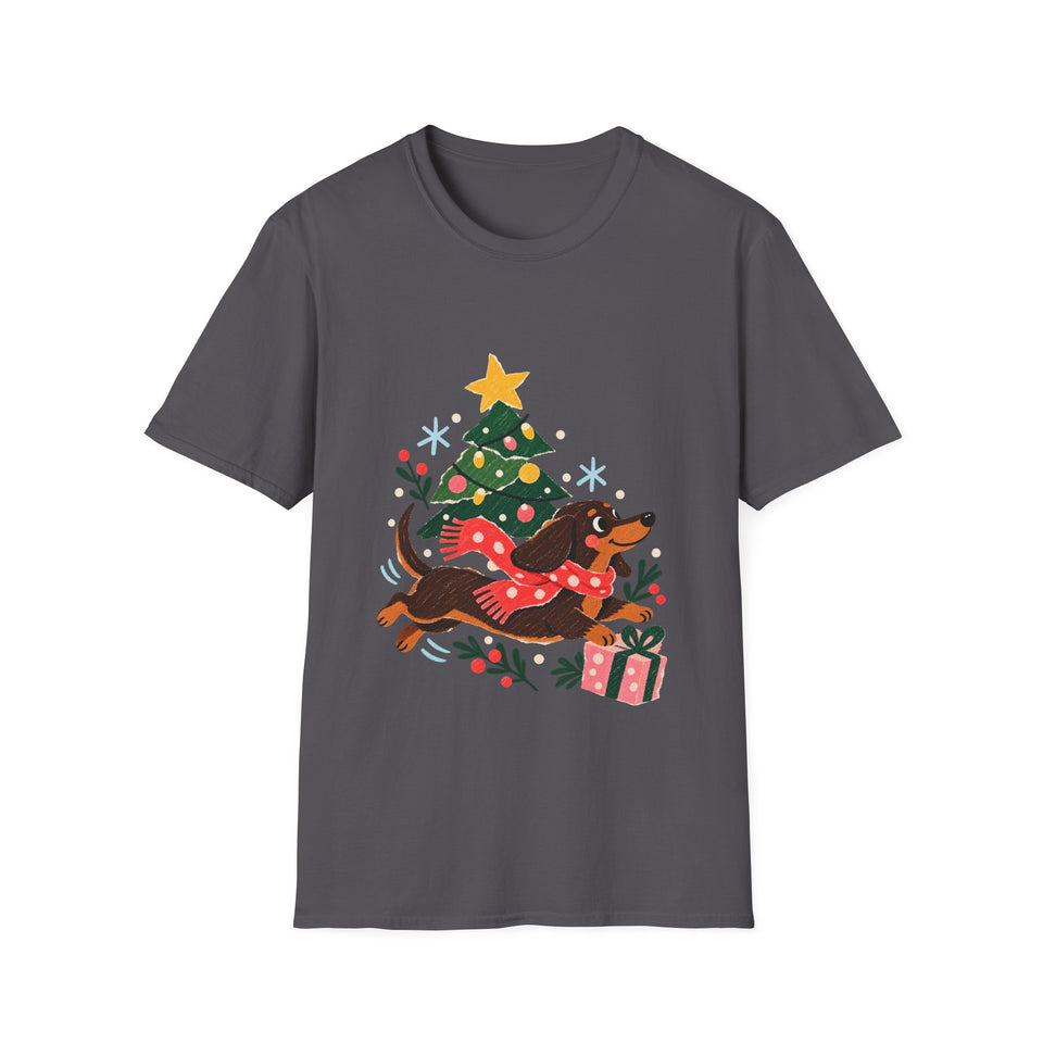 Christmas Dasher Dachshund T-Shirt – Festive Holiday Design