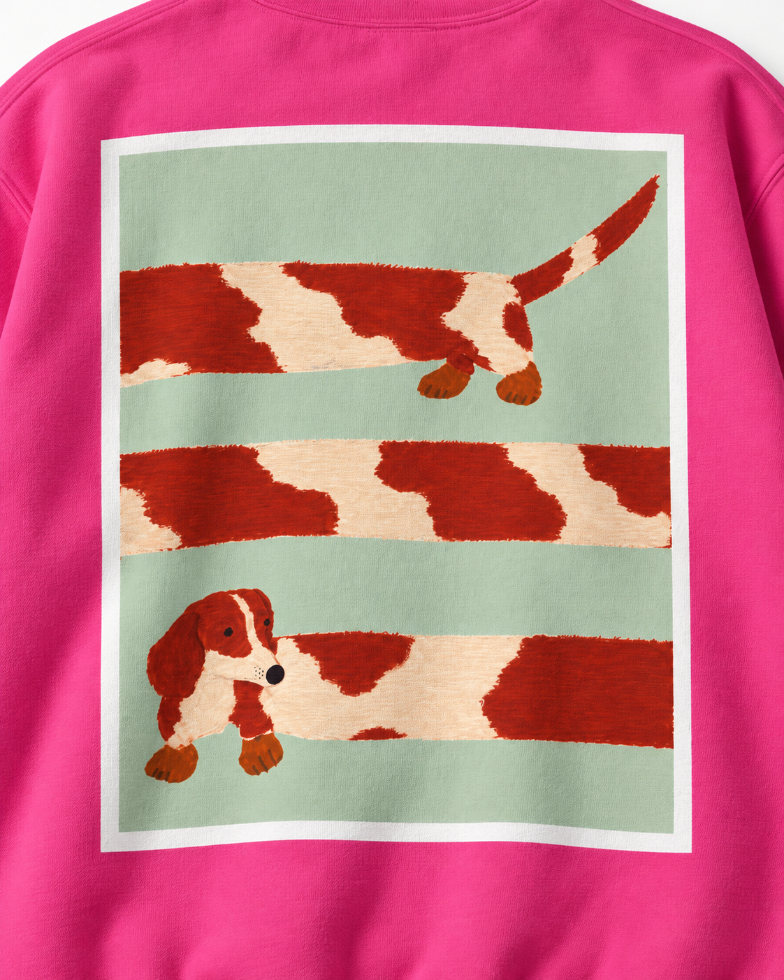 Gestreiftes Dackel-Sweatshirt – Malerisches Langhund-Motiv